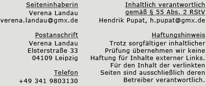 Impressum. Spamsicher, daher nicht barrierefrei.
