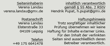 Impressum. Spamsicher, daher nicht barrierefrei.